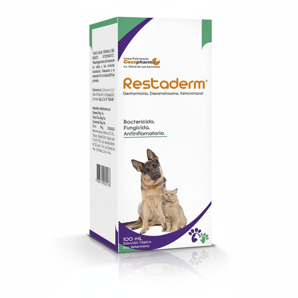 Restaderm Solución Tópica Spray 100 mL – Tratamiento Dermatológico para Mascotas